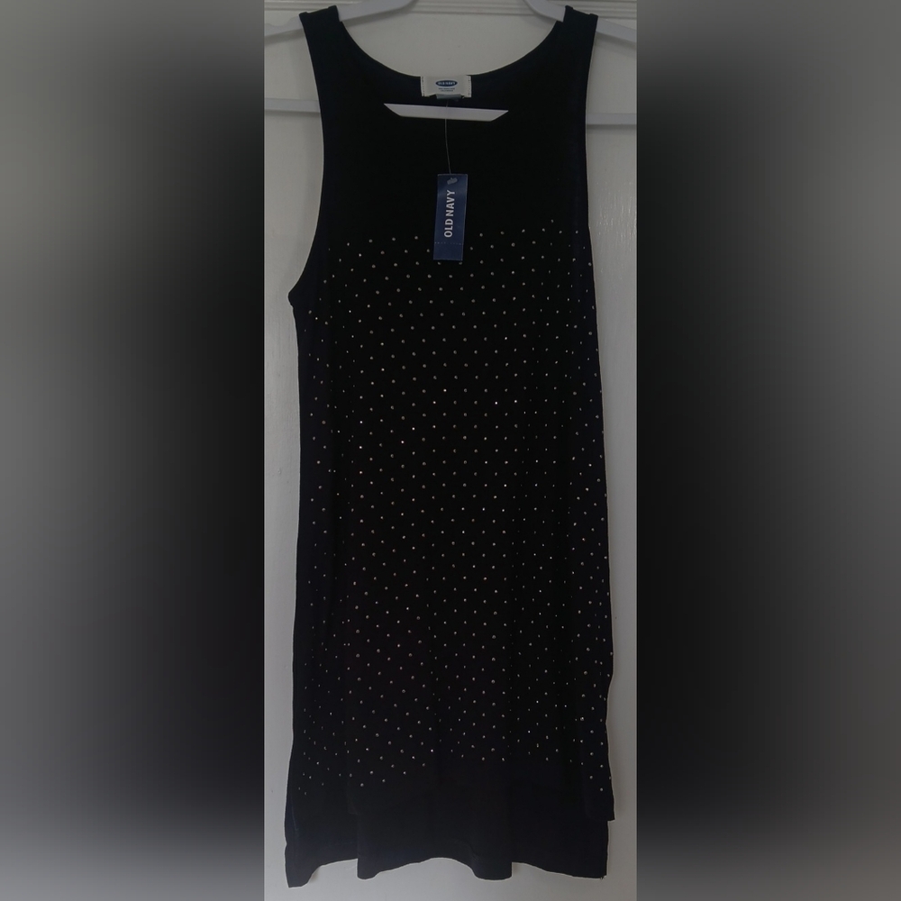Old Navy XS Black Sleeveless Top with Rhinestone Accents NWT